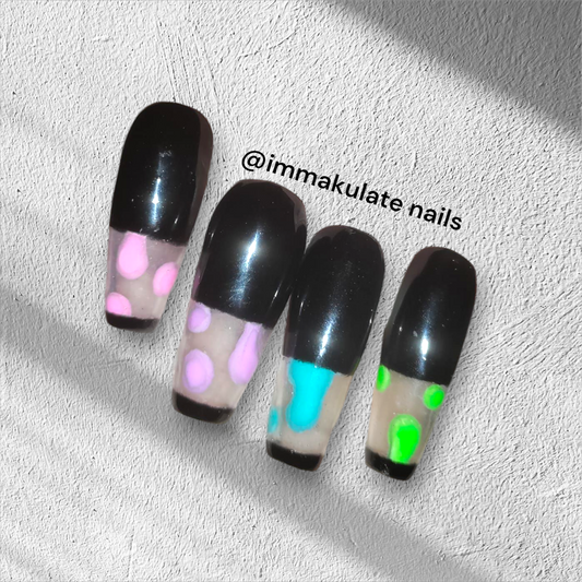 one - ten color lava lamp nails