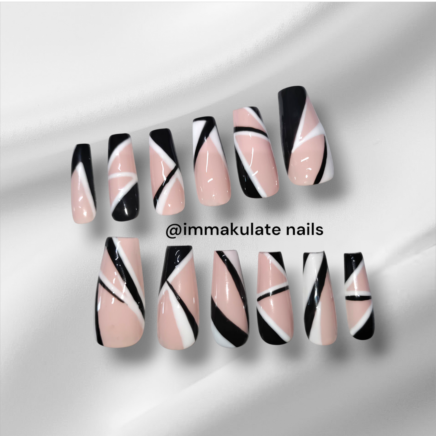 three color abstract lines set