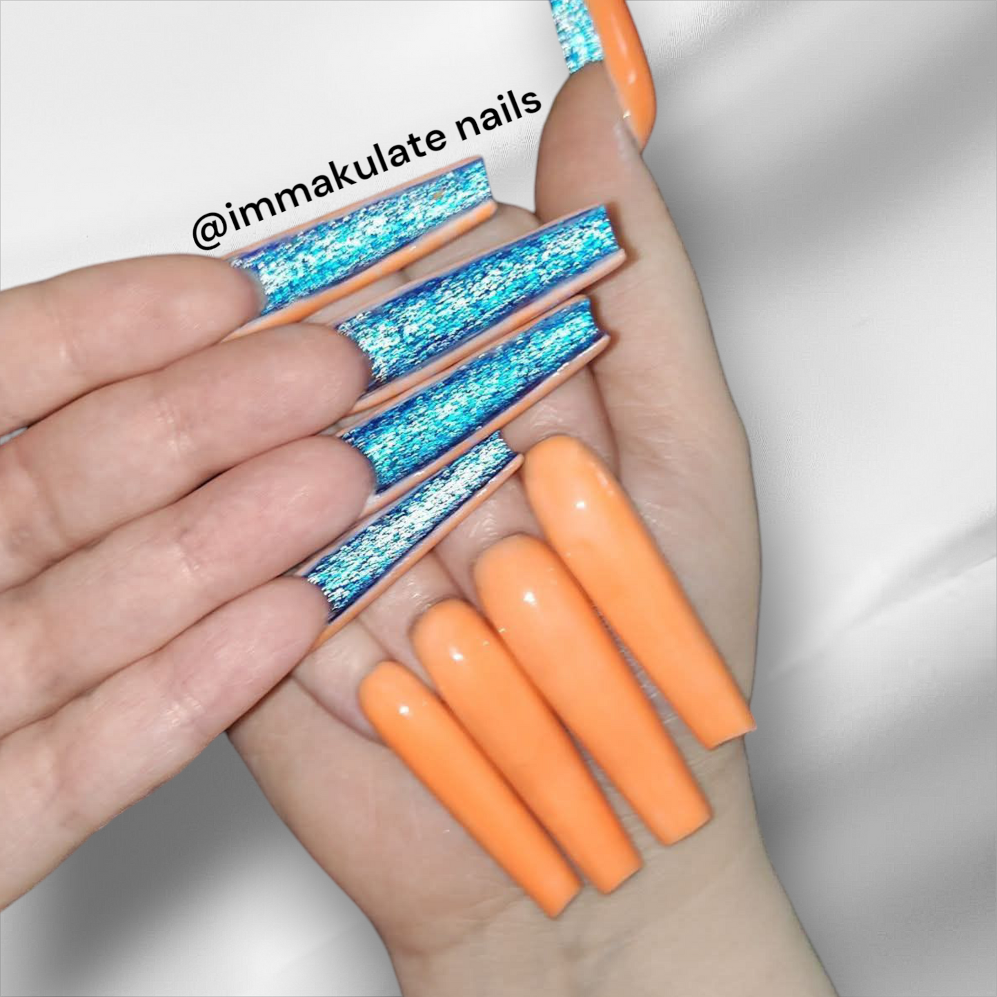 two color basic design nails