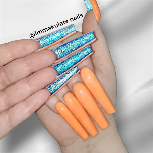 two color basic design nails