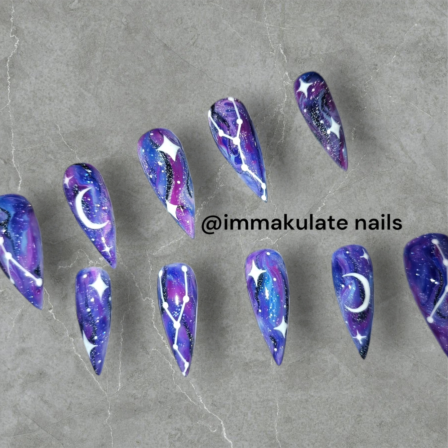 marble zodiac constellation nails