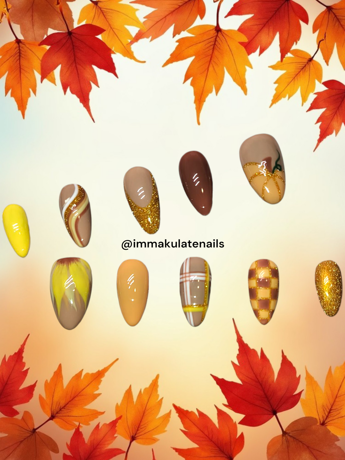 bright halloween/fall nails