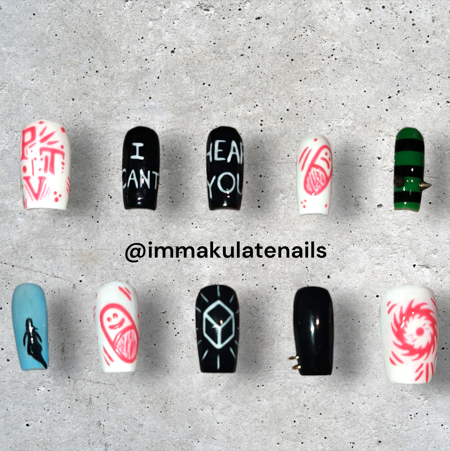 Pierce The Veil inspired nails